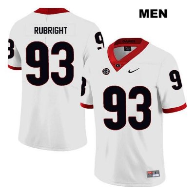 Men's Georgia Bulldogs NCAA #93 Bill Rubright Nike Stitched White Legend Authentic College Football Jersey AEP1054JR